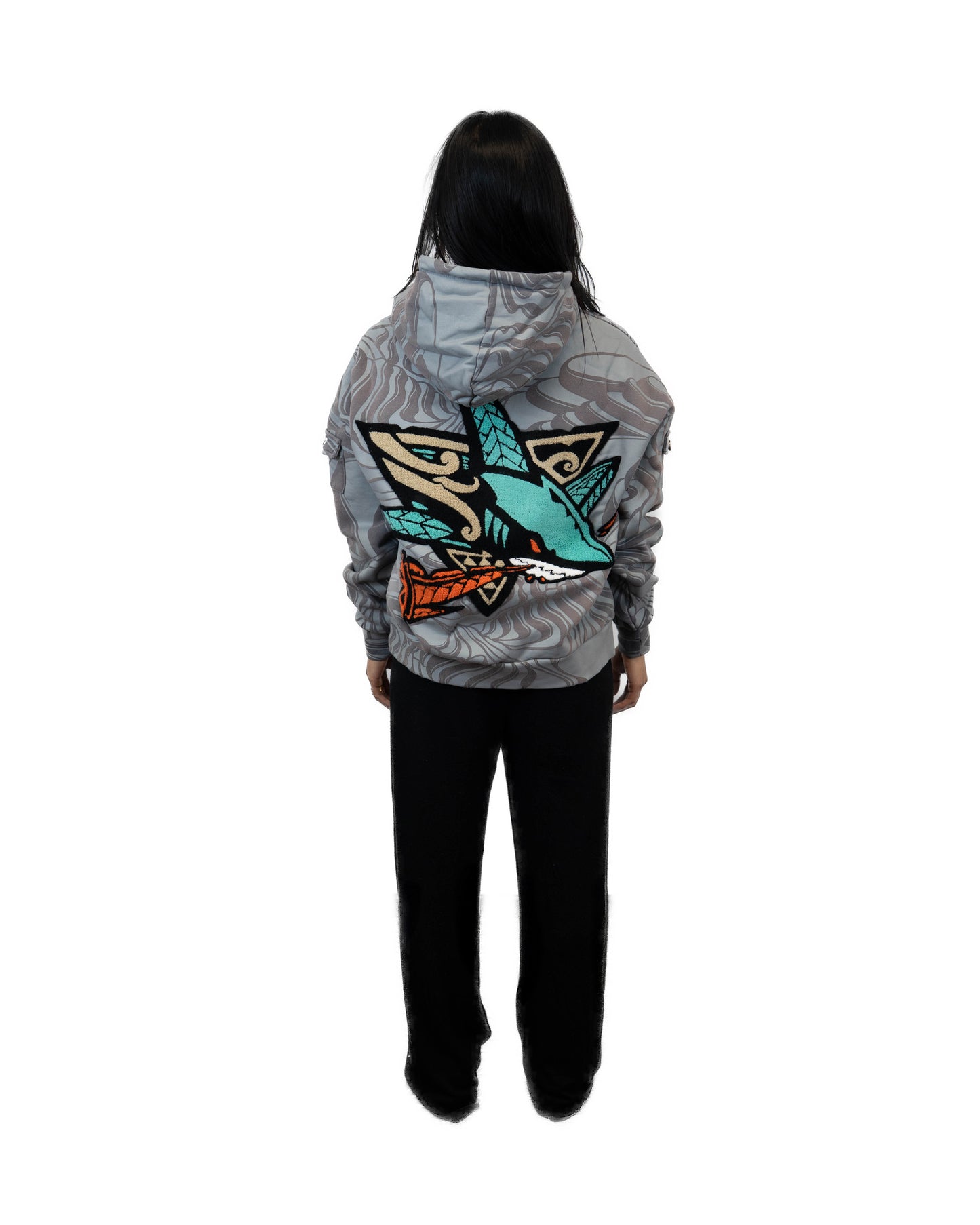 Cukui x Baysiq Native Shark Rice Fields Hoodie