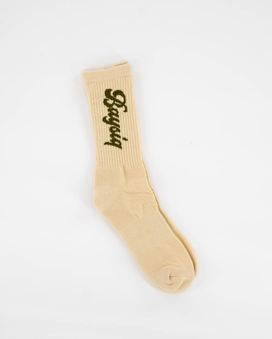 Creme Cursive Socks